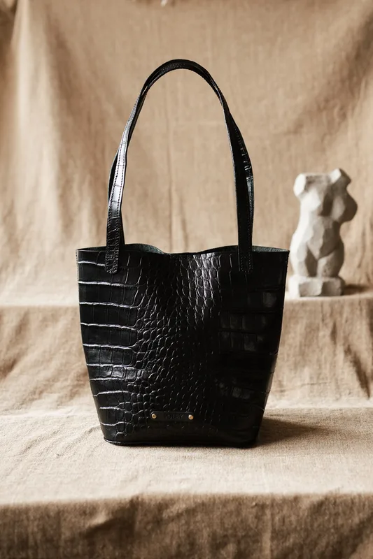 Torebka Shopper – Black Cocco — Poley Leather Design