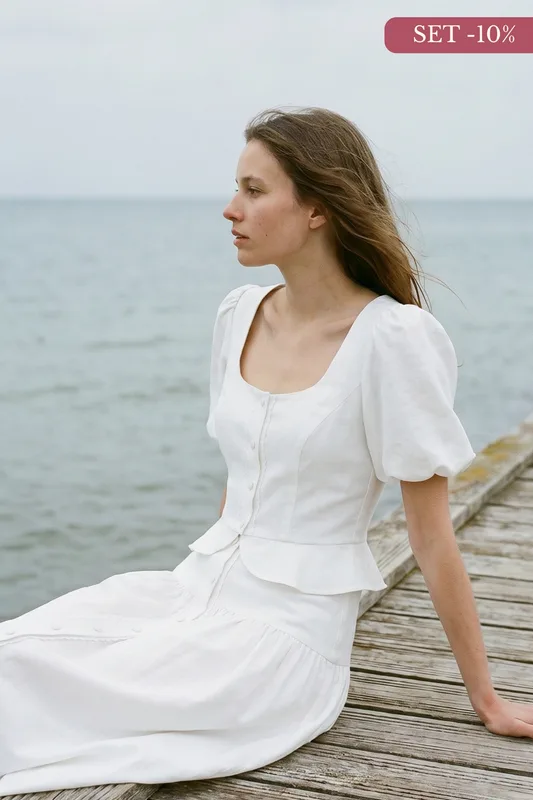 Bluzka Eden – Cream z baskinką — Poplin Warsaw