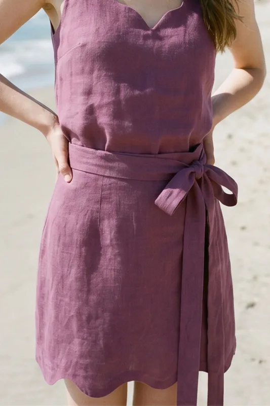 Spódnica mini Olive – Mauve Ramia i Bawełna — Poplin Warsaw