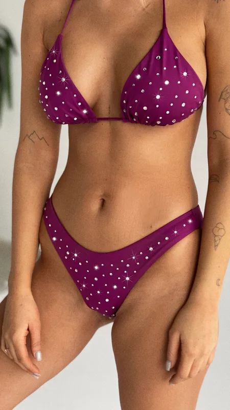 BURGUNDY CRYSTAL DÓŁ BIKINI — QSO