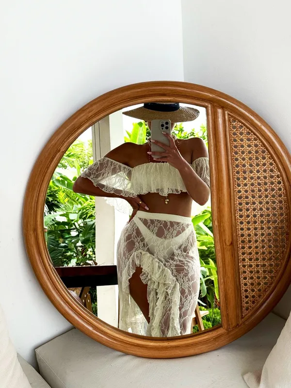 CREAM LACE FLAWLESS SKIRT LONG — QSO