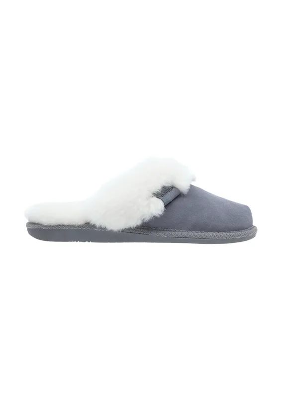 Kapcie damskie CASHMERE popielato białe — VANUBA