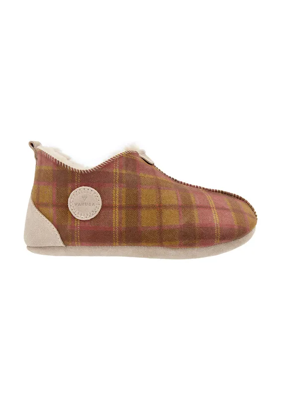 Kapcie damskie OXFORD Tartan czerwone — VANUBA