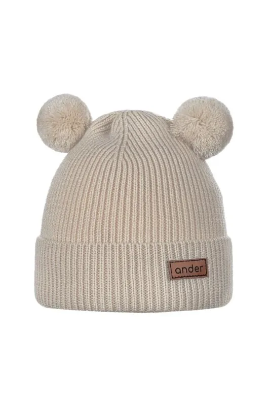 Czapka dziecięca TEDDY 100% wełna merino beżowy — WANT