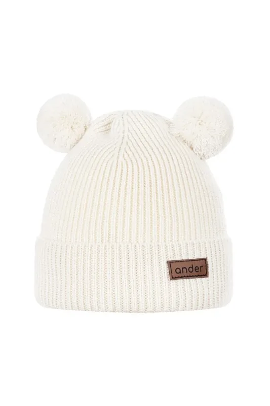Czapka dziecięca TEDDY 100% wełna merino ecru — WANT