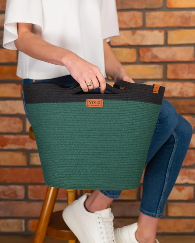 Paula Butelkowa zieleń z czarnym — YOLO Bags by JO