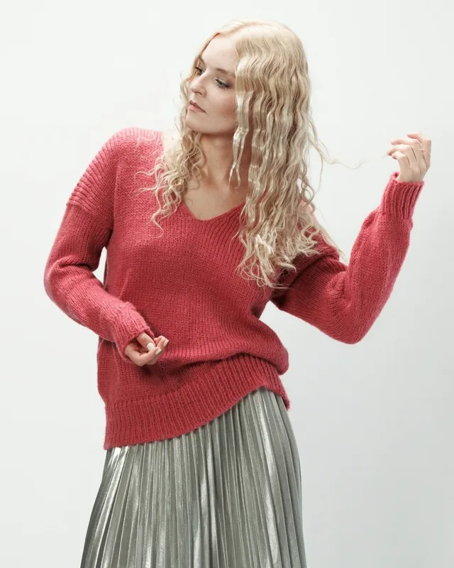 Sweter z wełny alpaki Mia Brudny Róż — You by Tokarska