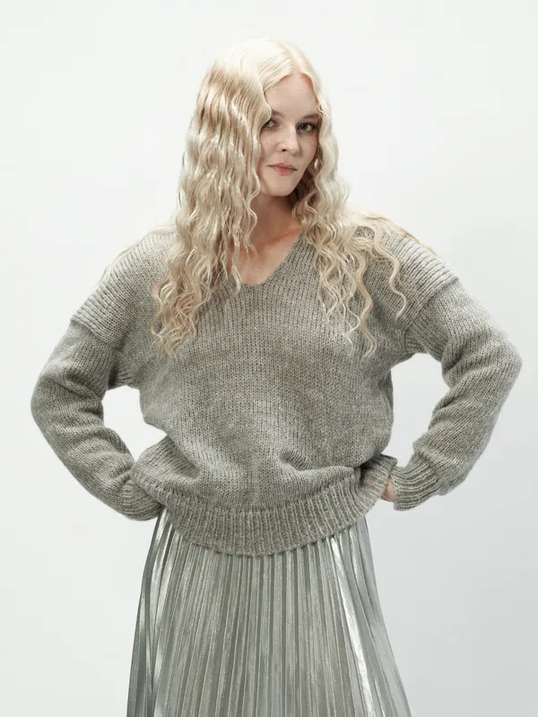 Sweter z wełny alpaki Mia Szary — You by Tokarska