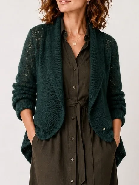 Lekki sweter wełniany damski Reneta zielony/las — You by Tokarska