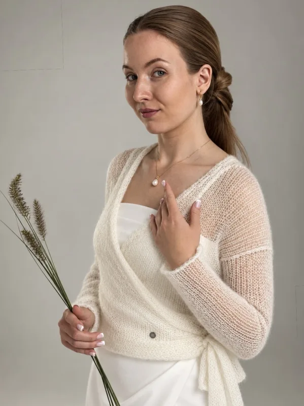 Kardigan ślubny wiązany Róża — You by Tokarska