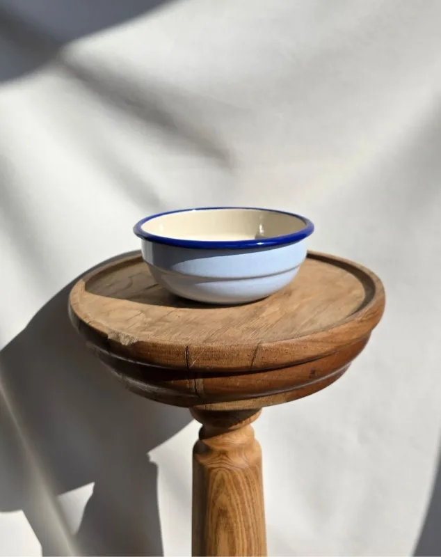 Miska Emaliowana ◦ mała ◦ 14 cm ◦ Błękitny piasek ◦ — ZACHWYT