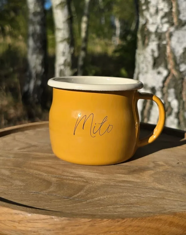 Kubek Emaliowany „ Miło ” — ZACHWYT